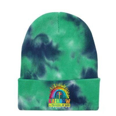 Rainbow A Promise Of God Not A Symbol Of Pride Tie Dye 12in Knit Beanie