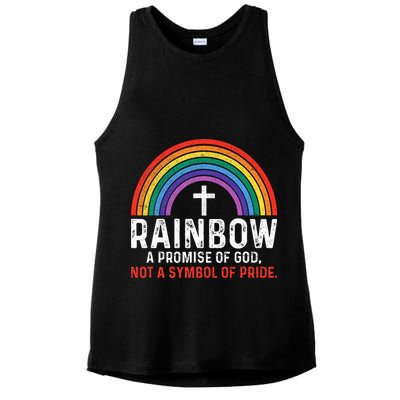 Rainbow A Promise Of God Not A Symbol Of Pride Ladies PosiCharge Tri-Blend Wicking Tank