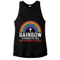 Rainbow A Promise Of God Not A Symbol Of Pride Ladies PosiCharge Tri-Blend Wicking Tank