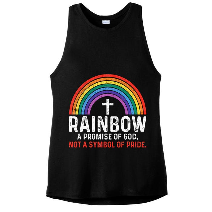 Rainbow A Promise Of God Not A Symbol Of Pride Ladies PosiCharge Tri-Blend Wicking Tank