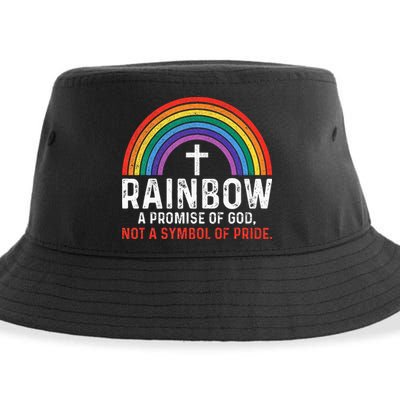Rainbow A Promise Of God Not A Symbol Of Pride Sustainable Bucket Hat