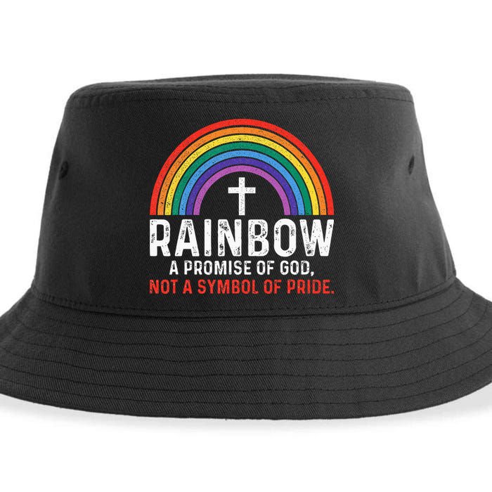 Rainbow A Promise Of God Not A Symbol Of Pride Sustainable Bucket Hat