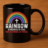 Rainbow A Promise Of God Not A Symbol Of Pride 11oz C Handle Ceramic Mug