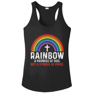 Rainbow A Promise Of God Not A Symbol Of Pride Ladies PosiCharge Competitor Racerback Tank