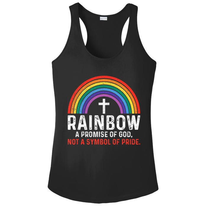 Rainbow A Promise Of God Not A Symbol Of Pride Ladies PosiCharge Competitor Racerback Tank
