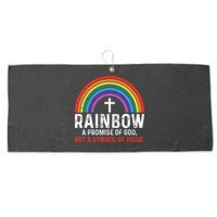 Rainbow A Promise Of God Not A Symbol Of Pride Large Microfiber Waffle Golf Towel
