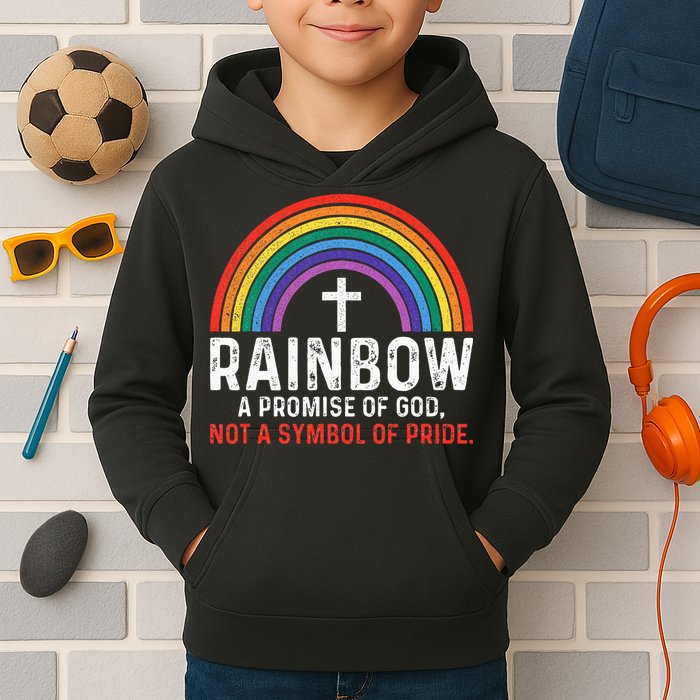 Rainbow A Promise Of God Not A Symbol Of Pride Kids Hoodie