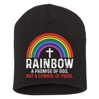 Rainbow A Promise Of God Not A Symbol Of Pride Short Acrylic Beanie