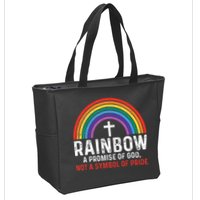 Rainbow A Promise Of God Not A Symbol Of Pride Zip Tote Bag