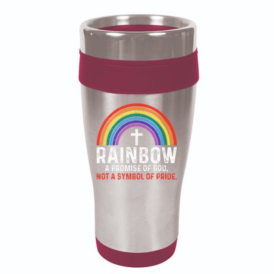 Rainbow A Promise Of God Not A Symbol Of Pride 16oz Travel Tumbler