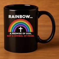 Rainbow A Promise Of God Not A Symbol Of Pride 11oz C Handle Ceramic Mug