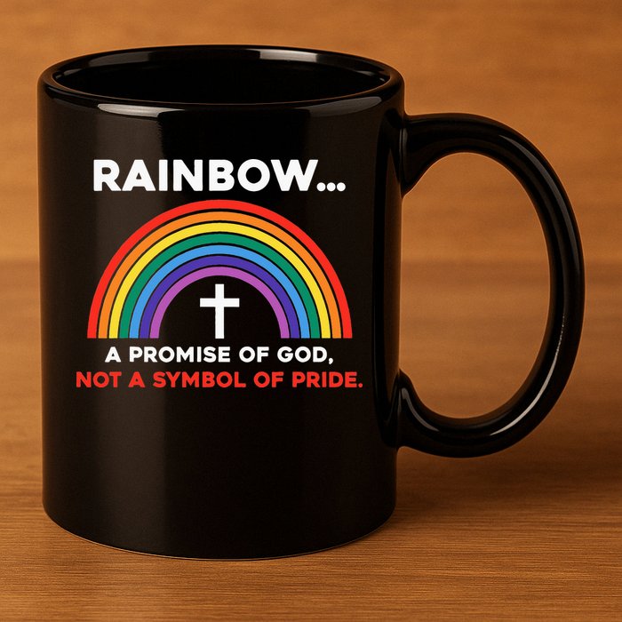 Rainbow A Promise Of God Not A Symbol Of Pride 11oz C Handle Ceramic Mug