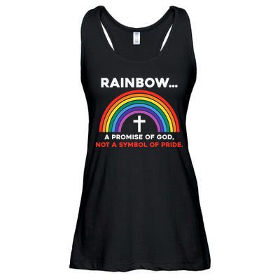 Rainbow A Promise Of God Not A Symbol Of Pride Ladies Essential Flowy Tank