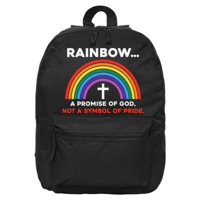 Rainbow A Promise Of God Not A Symbol Of Pride 16 in Basic Backpack