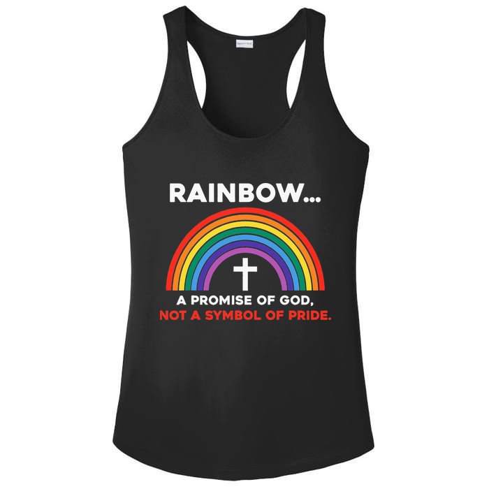 Rainbow A Promise Of God Not A Symbol Of Pride Ladies PosiCharge Competitor Racerback Tank