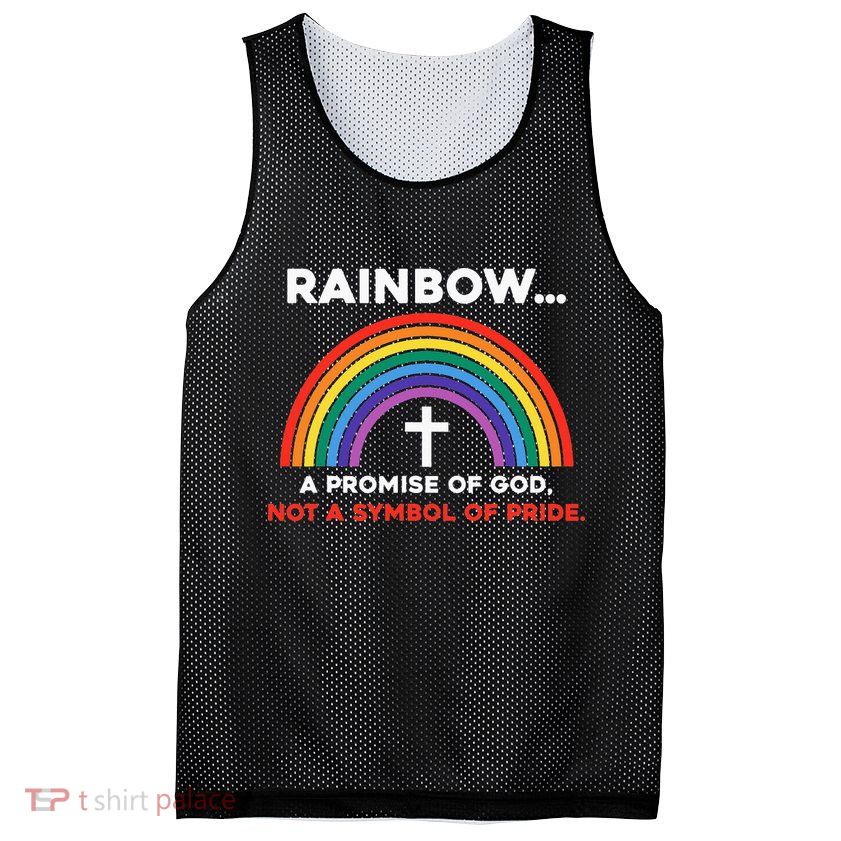 Rainbow A Promise Of God Not A Symbol Of Pride Mesh Reversible Basketball Jersey Tank