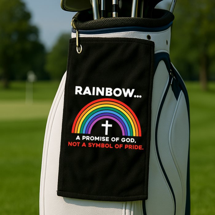 Rainbow A Promise Of God Not A Symbol Of Pride Golf Towel