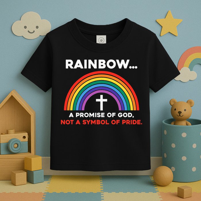 Rainbow A Promise Of God Not A Symbol Of Pride Toddler T-Shirt