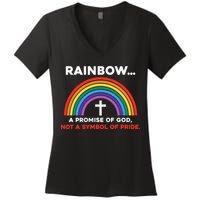 Rainbow A Promise Of God Not A Symbol Of Pride Women's V-Neck T-Shirt