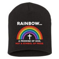 Rainbow A Promise Of God Not A Symbol Of Pride Short Acrylic Beanie