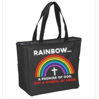 Rainbow A Promise Of God Not A Symbol Of Pride Zip Tote Bag