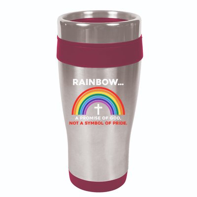 Rainbow A Promise Of God Not A Symbol Of Pride 16oz Travel Tumbler
