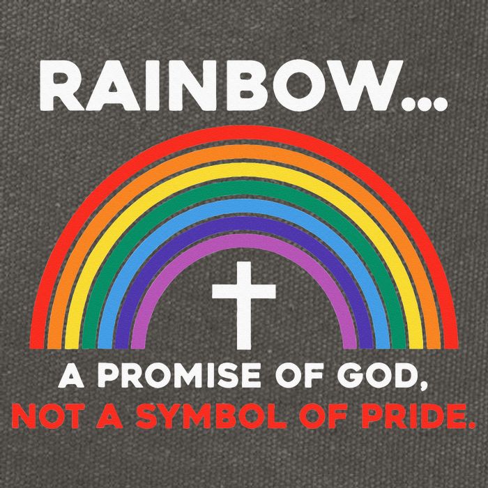Rainbow A Promise Of God Not A Symbol Of Pride Cotton Canvas Backpack