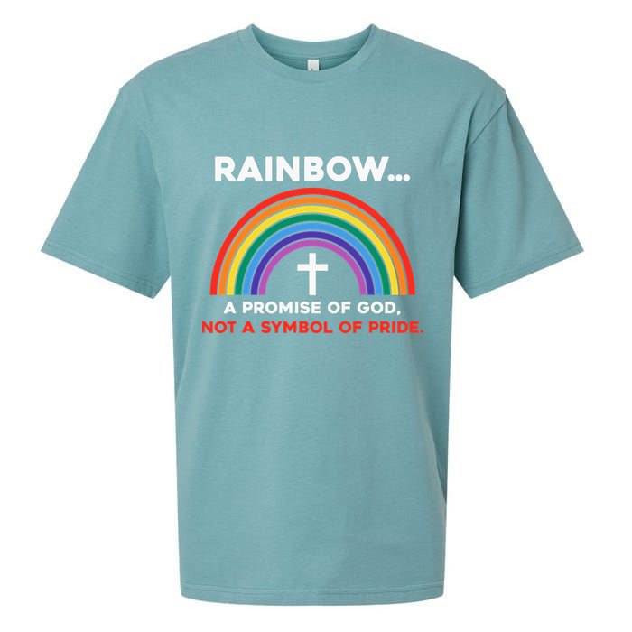 Rainbow A Promise Of God Not A Symbol Of Pride Sueded Cloud Jersey T-Shirt