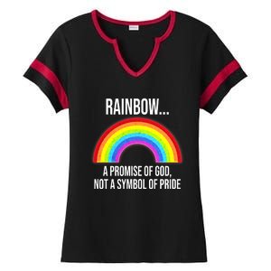 Rainbow A Promise Of God Not A Symbol Of Pride Ladies Halftime Notch Neck Tee