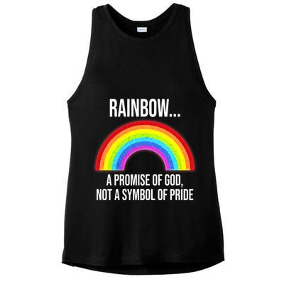 Rainbow A Promise Of God Not A Symbol Of Pride Ladies PosiCharge Tri-Blend Wicking Tank