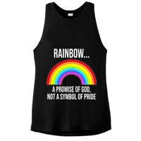 Rainbow A Promise Of God Not A Symbol Of Pride Ladies PosiCharge Tri-Blend Wicking Tank