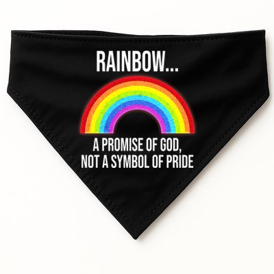 Rainbow A Promise Of God Not A Symbol Of Pride USA-Made Doggie Bandana