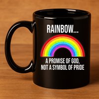 Rainbow A Promise Of God Not A Symbol Of Pride 11oz C Handle Ceramic Mug