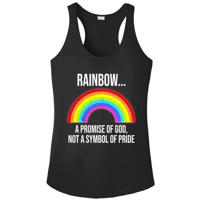 Rainbow A Promise Of God Not A Symbol Of Pride Ladies PosiCharge Competitor Racerback Tank