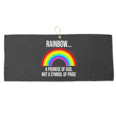 Rainbow A Promise Of God Not A Symbol Of Pride Large Microfiber Waffle Golf Towel