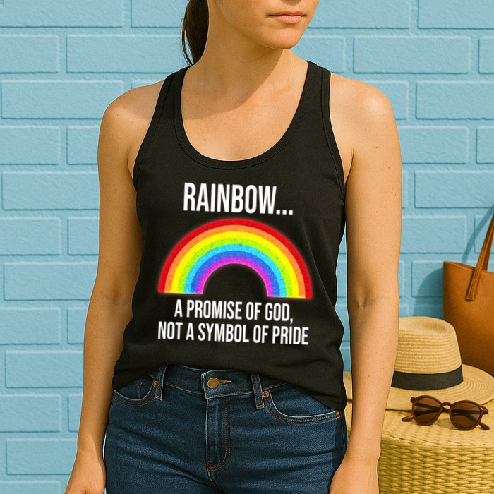 Rainbow A Promise Of God Not A Symbol Of Pride Womens Tank Top
