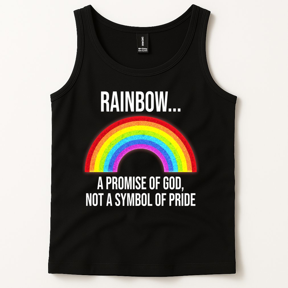 Rainbow A Promise Of God Not A Symbol Of Pride Tank Top