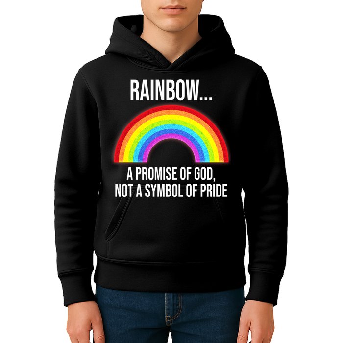 Rainbow A Promise Of God Not A Symbol Of Pride Kids Hoodie