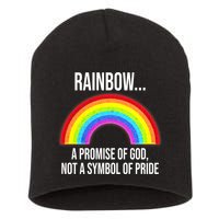 Rainbow A Promise Of God Not A Symbol Of Pride Short Acrylic Beanie