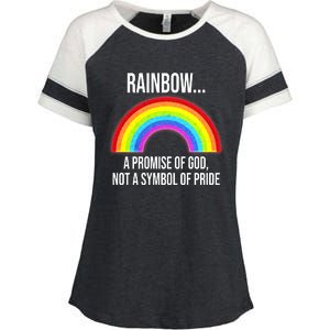 Rainbow A Promise Of God Not A Symbol Of Pride Enza Ladies Jersey Colorblock Tee