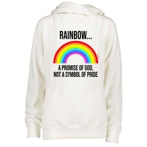 Rainbow A Promise Of God Not A Symbol Of Pride Womens Funnel Neck Pullover Hood