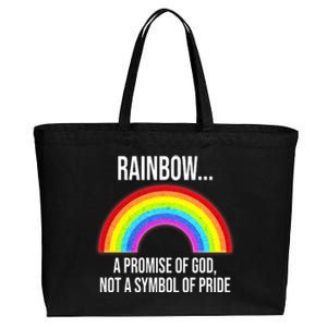 Rainbow A Promise Of God Not A Symbol Of Pride Cotton Canvas Jumbo Tote