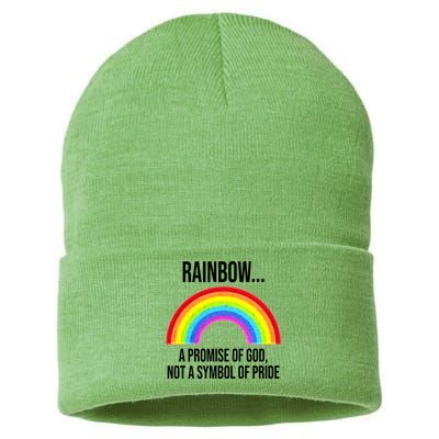 Rainbow A Promise Of God Not A Symbol Of Pride Sustainable Knit Beanie