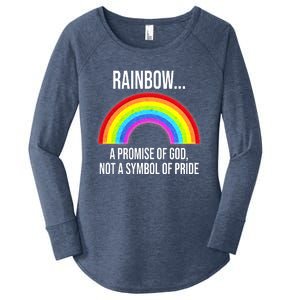 Rainbow A Promise Of God Not A Symbol Of Pride Women's Perfect Tri Tunic Long Sleeve Shirt