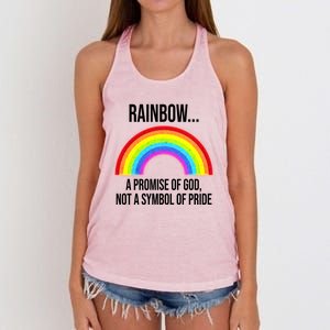 Rainbow A Promise Of God Not A Symbol Of Pride Women's Knotted Racerback Tank