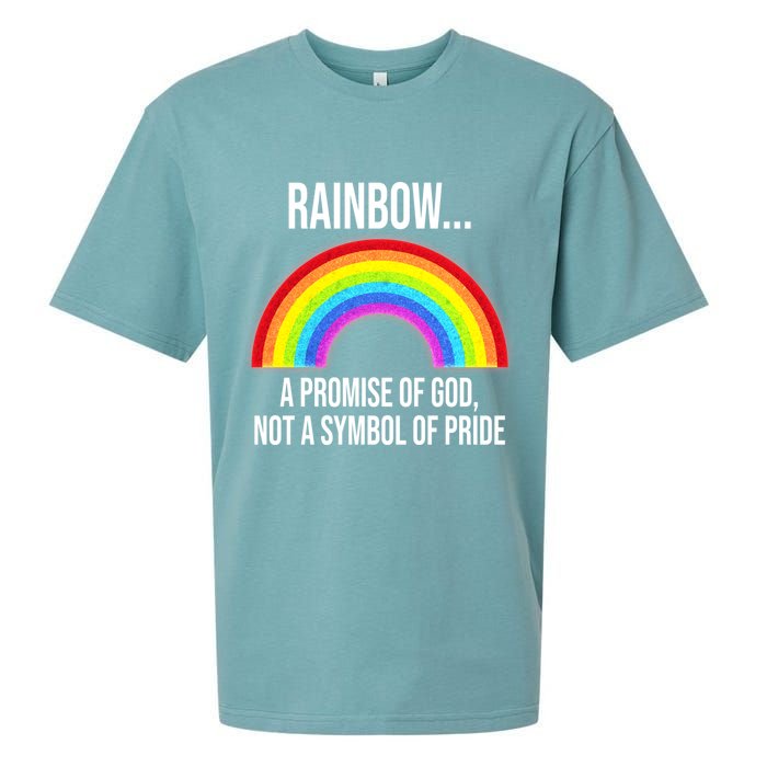 Rainbow A Promise Of God Not A Symbol Of Pride Sueded Cloud Jersey T-Shirt