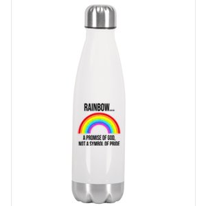 Rainbow A Promise Of God Not A Symbol Of Pride Stainless Steel Insulated Water Bottle