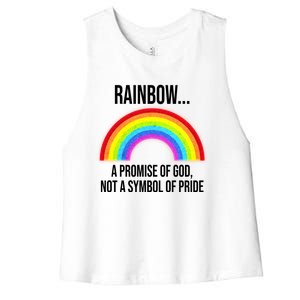 Rainbow A Promise Of God Not A Symbol Of Pride Women's Racerback Cropped Tank