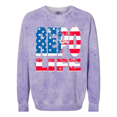 Repo Agent Patriotic Flag Repo Life Colorblast Crewneck Sweatshirt