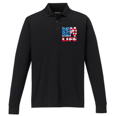 Repo Agent Patriotic Flag Repo Life Performance Long Sleeve Polo